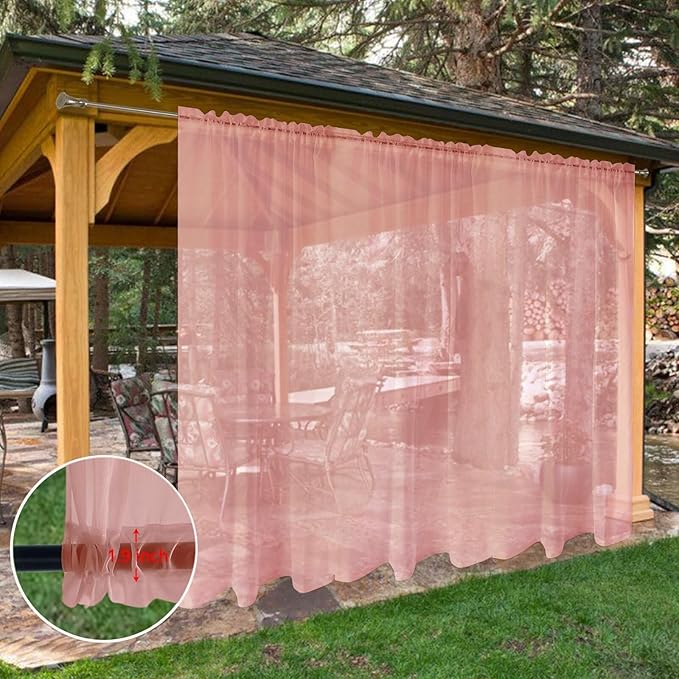 SpaceDresser Waterproof Outdoor Sheer Curtains - Image 8