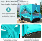 Patio Chaise Lounge, PE Rattan Outdoor Patio Wicker Sunbed Daybed - Image 2