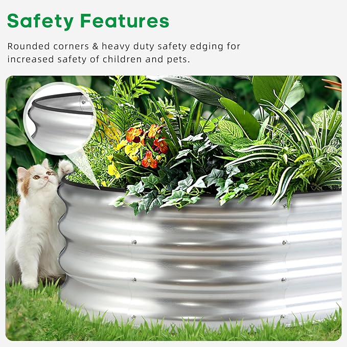 JERIA Raised Garden Bed, Galvanized Raised 2 Pcs 4×2×1ft Planter Boxes Outdoor - Image 5