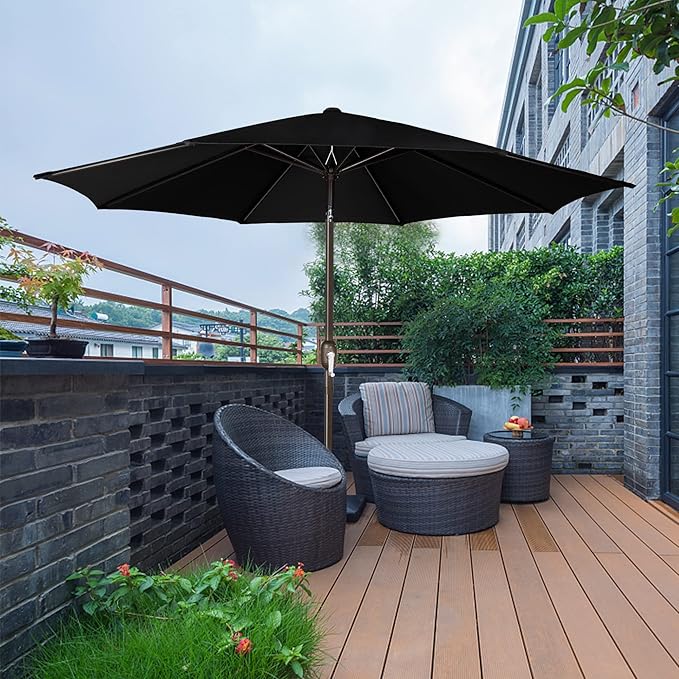 Blissun 9' Outdoor Patio Umbrella, Outdoor Table Umbrella, Yard Umbrella - Image 6
