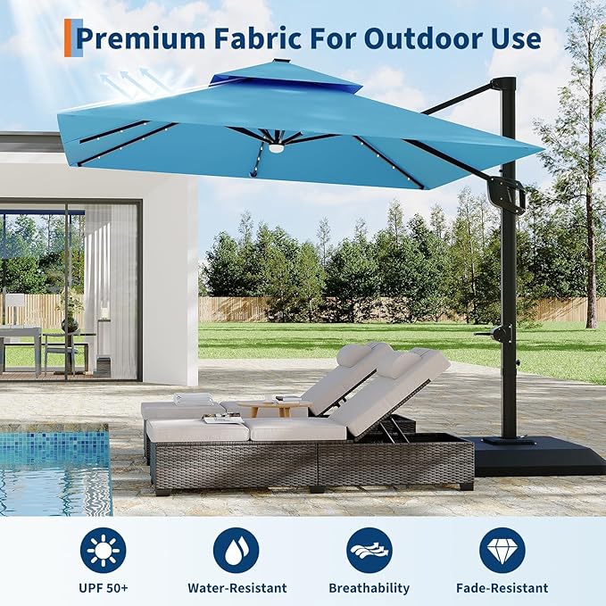 Garvee 10 ft Cantilever Patio Umbrella - Image 7