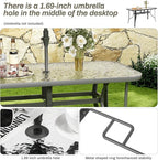 TLSUNNY Patio Outdoor Table W/ 1.69″ Umbrella Hole, Outdoor Metal Furniture - Image 5