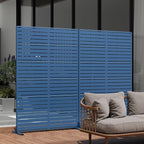Casaphoria Metal Privacy Screen Outdoor, Louvered Blue - Image 2