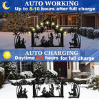 3Pack Lighted Metal Nativity Scene Garden Stake, Solar Christmas Decorations - Image 4