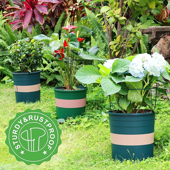 LEOBRO 6 Pack Plant Support Plant Stakes, Metal Peony Support, Garden Plant - Image 6