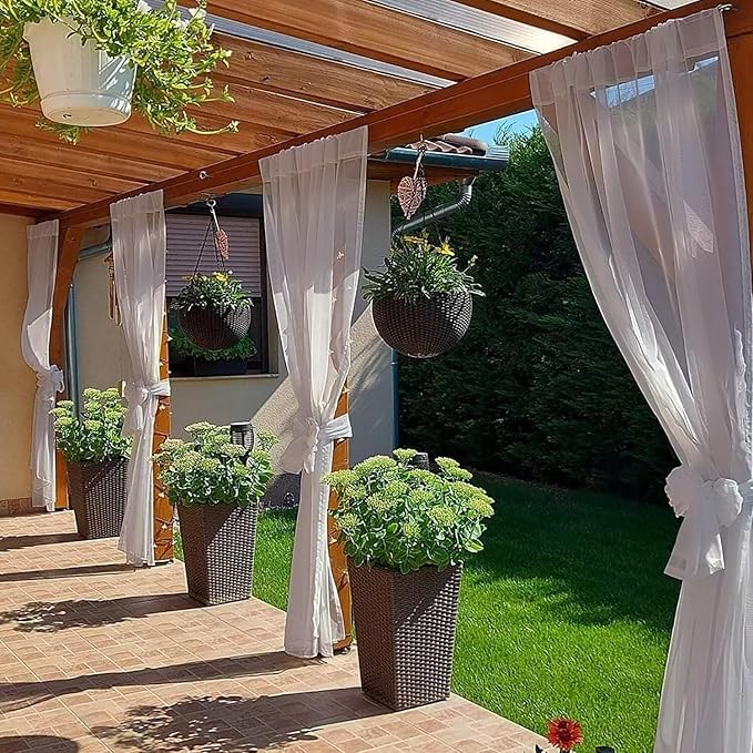 SpaceDresser Waterproof Outdoor Sheer Curtains - Image 4