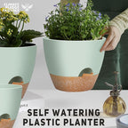 12" 10" 9" Large Self Watering Plant Pots, 3 Pack Flower Pots Planters - Image 4