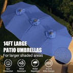 LEVELEVE 14FT Large Patio Patio Umbrella - Image 3