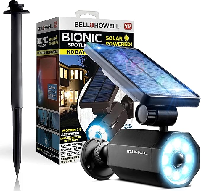 Bell+Howell Bionic Spotlight Deluxe Solar-Powered Spot Light 25 Feet Motion by BellHowell