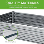 12x2x1FT Galvanized Raised Garden Bed Kit, Vegetable Boxes-Rectangle Metal - Image 3