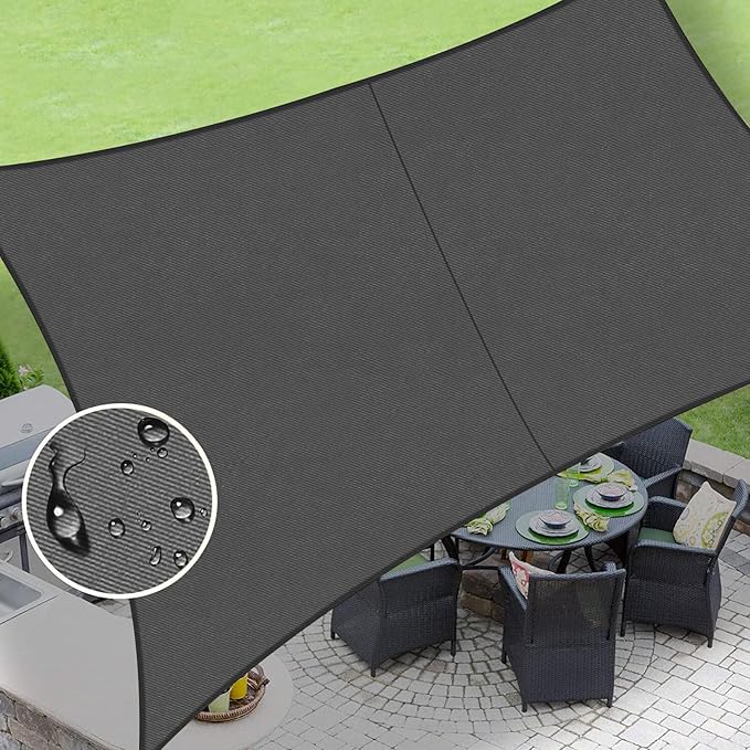 LOVE STORY Rectangle 7'x12' Waterproof Sun Shade Sail Canopy UV Block by LOVESTORY