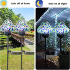 Solar Outdoor Lights Decorative Solar Glass Mushroom Lights Waterproof LED - Image 3