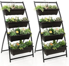 Giantex 2 Pcs 5.2FT Vertical Raised Garden Bed, 4-Tier Elevated Planter Box w/4 by Giantex
