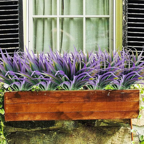 16Pcs Artificial Grass Fake Plants 17.3in Outdoor Plants UV Resistant Faux - Image 2