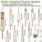 Hoteam 12 Pcs Macrame Plant Hangers Macrame Hanging Planters - Image 2