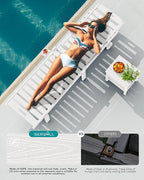 SERWALL Outdoor Chaise Lounge Set of 6, HDPE Pool Lounge Chair - Image 7
