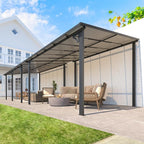 AECOJOY 10' x 28' Gazebo for Patio, Large Wall-Mounted Hard Top Lean-to Gazebo by AECOJOY
