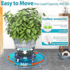 VANCASTLE Plant Caddy with Lockable Wheels Heavy Duty 450lbs Capacity, 15-22 - Image 4