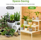 aboxoo 3 Tiers Metal Plant Stand, Rectangular Ladder Flower Pots Outdoor Plant - Image 4