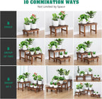 3 Tiered Small Plant Stands Shelf Indoor Outdoor, Wood Flower Pot Stand Holders - Image 4