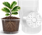 8 Packs 8 Inch Reinforced Large Clear Nursery Pots by Bluepro