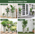 24/21/12 Inch Large Plastic Planter, Lightweight Ceramic-Look Tall Planters - Image 7