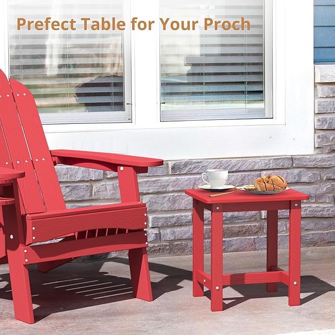 LUE BONA Outdoor Side Table, HDPS Small Outdoor Adirondack Side Tables - Image 5