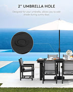 SERWALL 5 Piece Patio Dining Sets, Outdoor HDPE Dining Furniture Set - Image 4
