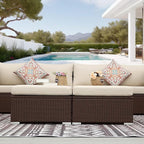 NICESOUL 8 Seat 29.3'' High Back Outdoor Furniture Set, Extra Large Rattan - Image 5