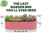 Plant & Plot Galvanized Raised Garden Beds Outdoor // 4×2×1 ft Planter Raised - Image 5