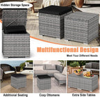 RELAX4LIFE Wicker Outdoor Storage Ottoman - Image 5
