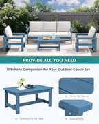 SERWALL HDPE Patio Conversation Set, 6-piece Sectional Outdoor Furniture Set - Image 5