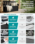 SERWALL HDPE Outdoor Storage Bench, All-Weather, UV-Resistant Deck Box - Image 4