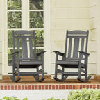 LUE BONA Outdoor Rocking Chairs Set of 2, Weather Resistant HDPS Poly Rocker - Image 3