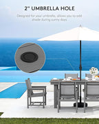 SERWALL Patio Dining Sets for 6, Outdoor HDPE Dining Set - Image 4