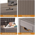 32 Gallon Outdoor Storage Box, Large Resin Deck Box - Image 5
