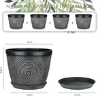 Quarut 12 Inch 4 Pack Large Plant Pots, Plastic Flower Pot - Image 3