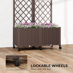 Outsunny Planter Box with Trellis, Self Watering Raised Garden Bed with - Image 5
