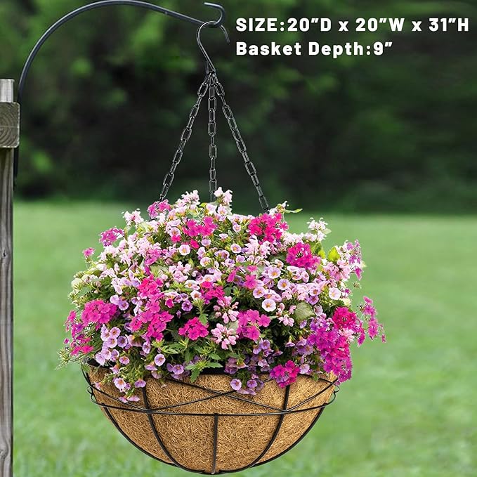 4 Pack 20 Inch Hanging Planters Baskets - Image 7