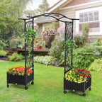 Planter Box with Trellis Outdoor, 57in Plastic Raised Garden Bed with Trellis - Image 4