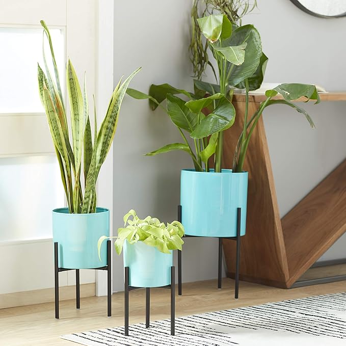 Deco 79 Metal Indoor Outdoor Planter Minimalistic Large Planter Pot - Image 3