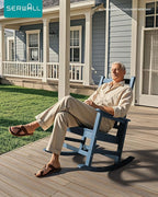 SERWALL Oversized Outdoor Rocking Chair Set of 2, HDPE Rocker - Image 2