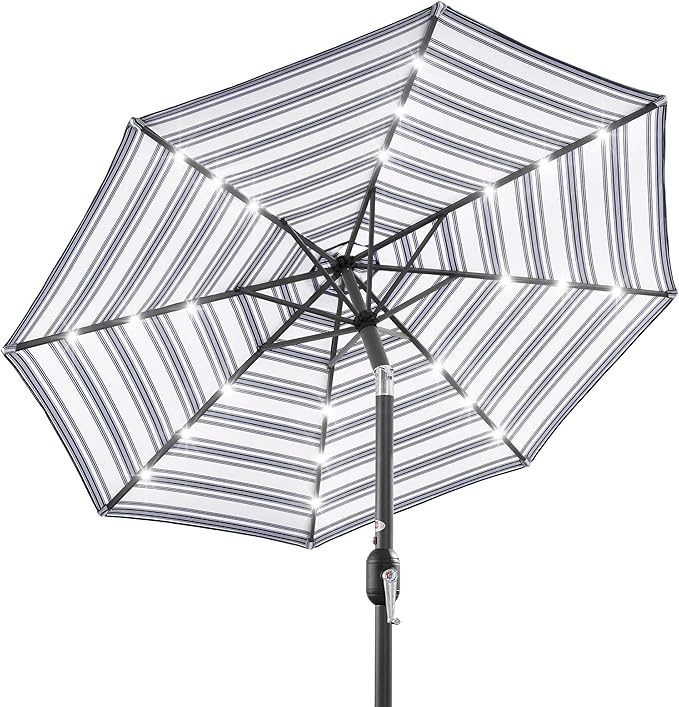 Best Choice Products 10ft Solar Polyester LED Lighted Patio Umbrella w/Tilt by BestChoiceProducts