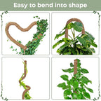 2 Pack 28'' Bendable Moss Pole Monstera Plant Support - Image 3