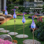 Garden Solar Lights Outdoor, Decorative LED Pearlized Glass Spiral Garden Stake - Image 5