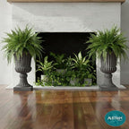 Urn Planters 22", Tall Stone-Resin Pedestal Planters - Image 6