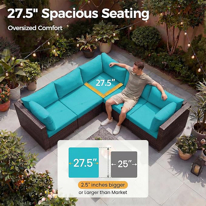 NICESOUL 9 Piece Patio Sectional Set - Image 6