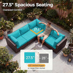 NICESOUL 8 Piece Outside Furniture Set, 29.3'' High Back Deep Seating Wicker - Image 5