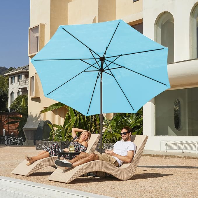 JEAREY 9FT Patio Umbrellas Outdoor Table Umbrella - Image 2
