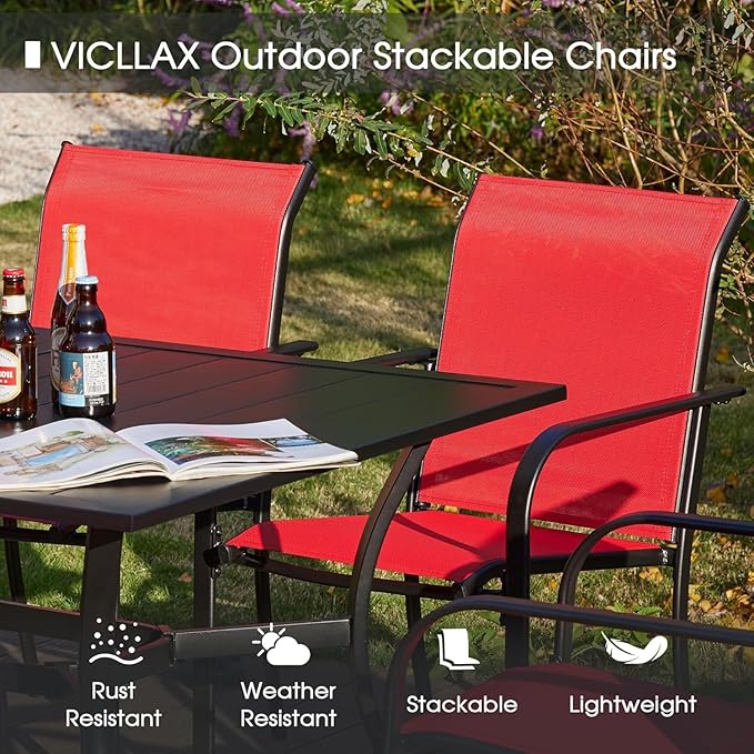 VICLLAX Large Patio Dining Furniture Set, Outdoor Dining Set - Image 4